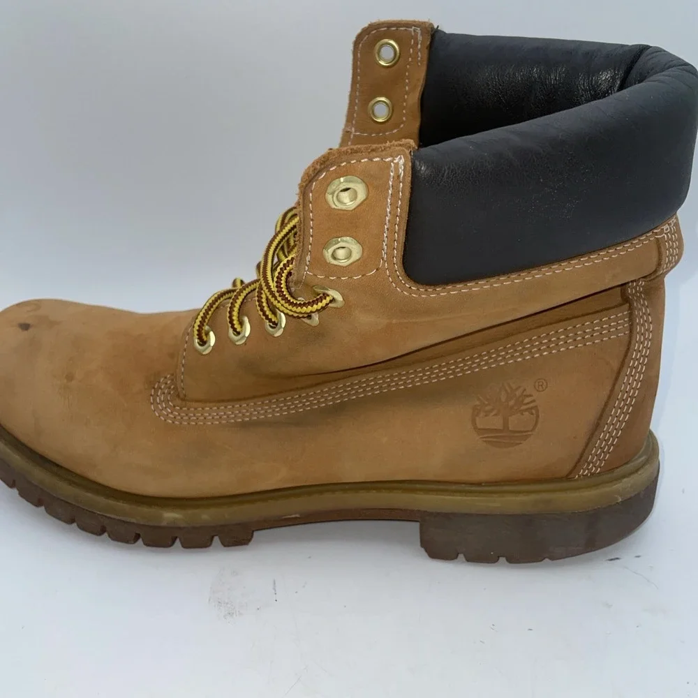 Timberland 6 Inch Premium Waterproof Boots Men's 11 Wheat Nubuck Classic Vintage